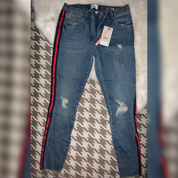 Only Denim - Only Ripped Ankle Skinny Denim Jeans